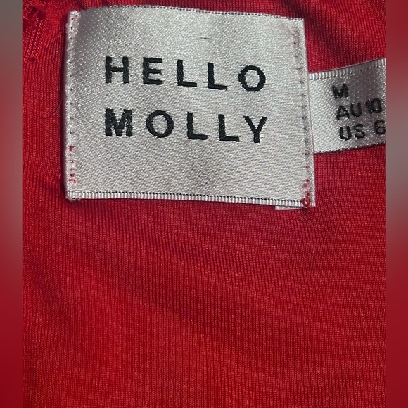 Hello Molly Not My Fault Red Dress Medium Mini Bodycon - Picture 5 of 8
